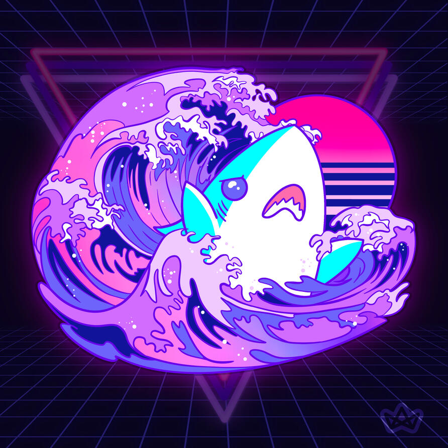 Vaporwave Shark